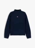 Blue Tommy Badge Mock Neck Jumper With Alpaca  Women