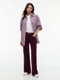 Purple Low Rise Bootcut Corduroy Trousers  Women