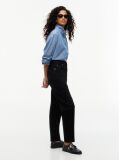 Denim Mom High Rise Tapered Black Jeans  Women