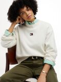 White Tommy Badge Fluffy Jumper With Alpaca  Women