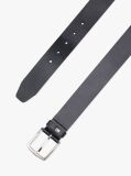 Black Denton Flag Logo Leather Belt  Men