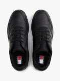 Black Retro Essential Leather Basketball Trainers  Men