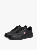 Black Retro Essential Leather Basketball Trainers  Men