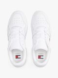 White Retro Essential Leather Basketball Trainers  Men