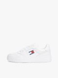 White Retro Essential Leather Basketball Trainers  Men