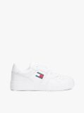 White Retro Essential Leather Basketball Trainers  Men