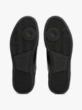 Black Leather Colour-Blocked Cupsole Trainers  Men