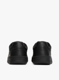 Black Leather Colour-Blocked Cupsole Trainers  Men