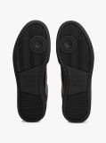 Black Leather Colour-Blocked Cupsole Trainers  Men
