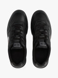 Black Leather Colour-Blocked Cupsole Trainers  Men