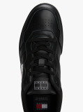 Black Leather Colour-Blocked Cupsole Trainers  Men