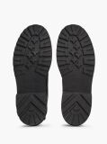 Black Matte Leather Cleat Lace-Up Boots  Men