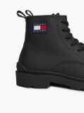 Black Matte Leather Cleat Lace-Up Boots  Men