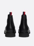 Black Leather Cleat Signature Chelsea Boots  Men