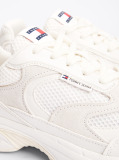 Beige Colour-Blocked Mixed Texture Trainers  Men