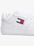 White Retro Essential Leather Fine-Cleat Basketball Trainers  Women