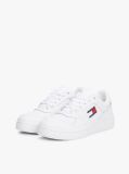 White Retro Essential Leather Fine-Cleat Basketball Trainers  Women