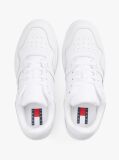 White Retro Essential Leather Fine-Cleat Basketball Trainers  Women