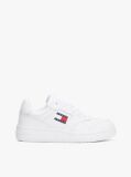 White Retro Essential Leather Fine-Cleat Basketball Trainers  Women