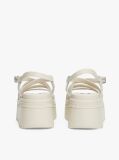 White Leather Strappy Platform Sandals  Women
