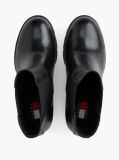 Black Leather High Block Heel Chelsea Boots  Women