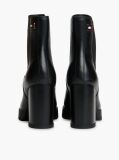 Black Leather High Block Heel Chelsea Boots  Women