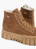 Khaki Suede Warm Lined Platform Sneakers  Women