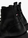 Black Lightweight Leather Lace-Up Mid Boots  Men