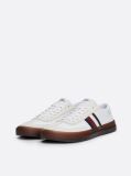 White Leather Signature Tape Lace-Up Trainers  Men