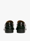 Black Debossed Leather Loafers  Men