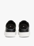 Black Pebble Grain Court Trainers  Men