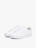 Grey Pebble Grain Court Trainers  Men