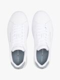 Grey Pebble Grain Court Trainers  Men