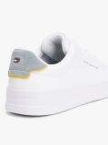 Grey Pebble Grain Court Trainers  Men