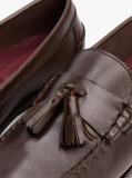 Brown Leather Tassel Loafers  Men