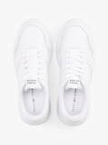 White Lightweight Leather Trainers  Men