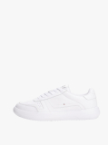 White Lightweight Leather Trainers  Men