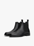 Black Leather Chelsea Boots  Men