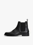 Black Leather Chelsea Boots  Men