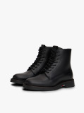 Black Lightweight Leather Lace-Up Boots  Men