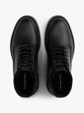Black Lightweight Leather Lace-Up Boots  Men