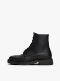 Black Lightweight Leather Lace-Up Boots  Men