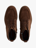 Brown Cleat Suede Moc Toe Boots  Men