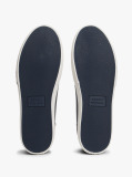 Blue Leather Mixed Texture Trainers  Men