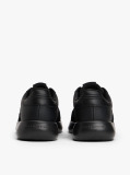 Black Leather Fine-Cleat Trainers  Men