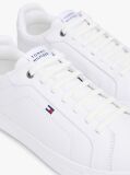 White Lightweight Leather Cupsole Court Trainers  Men