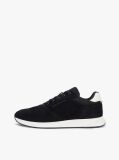 Black Suede Contrast Heel Trainers  Men