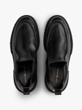 Black Leather Chunky Cleat Chelsea Boots  Men