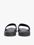 Black Leather Crossover Strap Cleat Sandals  Men
