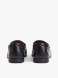 Black Logo Tassel Flexible Leather Loafers  Men